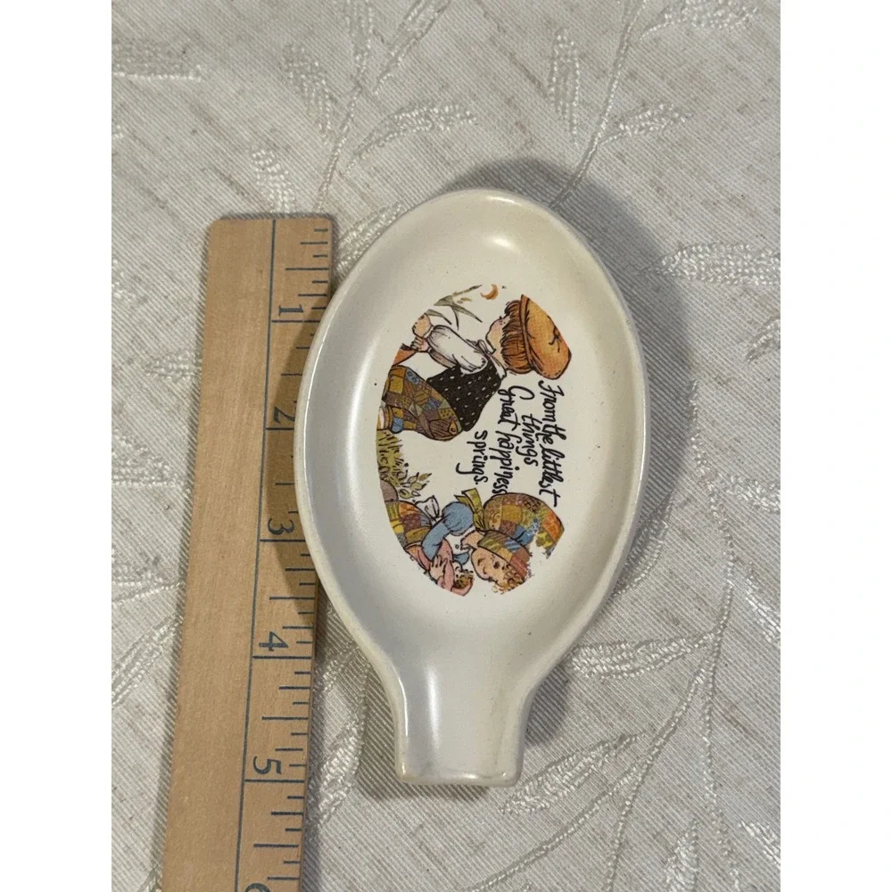 Vintage McCoy Pottery Spoon Rest 282 L USA Happiness Springs Ceramic 1970s 1980s